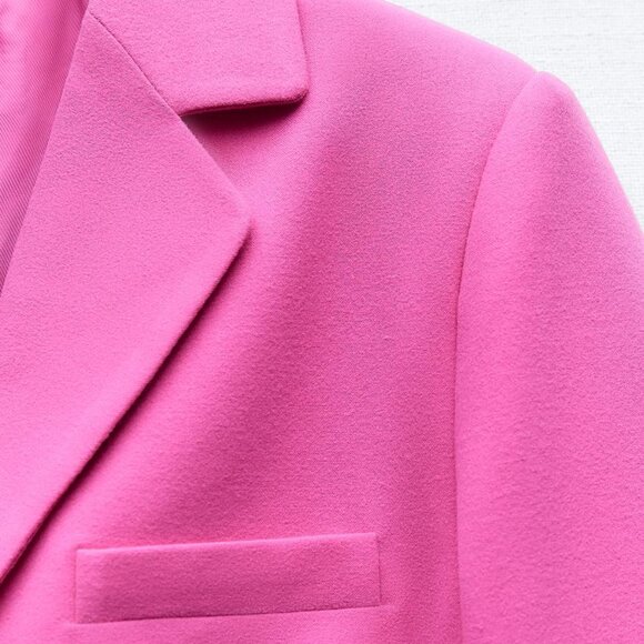 NWT ZARA TAILORED FELT TEXTURE BLAZER fuchsia - Picture 3 of 9
